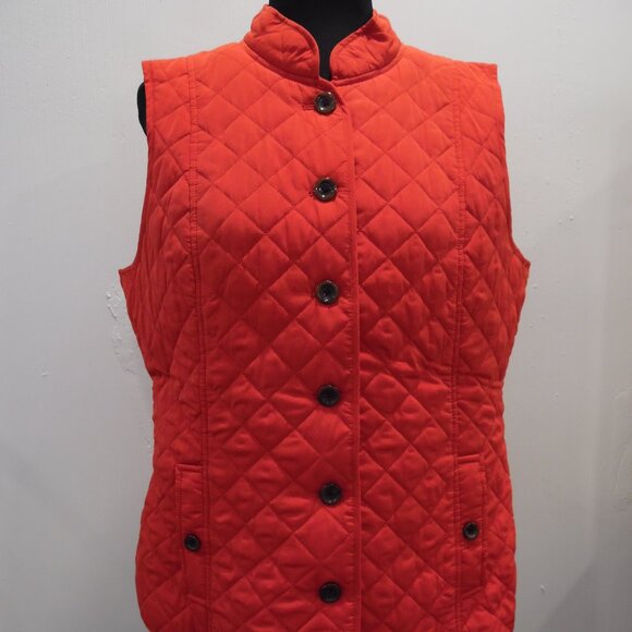 J. Jill Jackets & Blazers - J.Jill Red Quilted Ladies Vest Ladies L Button close and 2 button close pockets